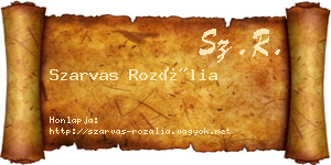 Szarvas Rozália névjegykártya