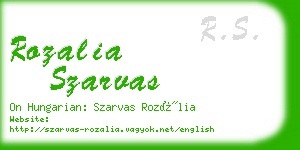 rozalia szarvas business card